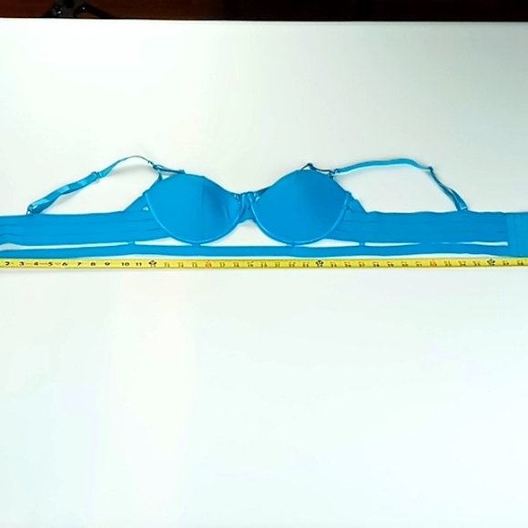 Oh la la Cheri Paris Turquoise "Michella Bondage Bra" Size 2X - Picture 4 of 13